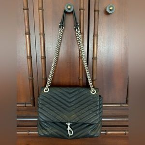 Rebecca Minkoff ‘EDIE’ Crossbody bag, black quilted leather